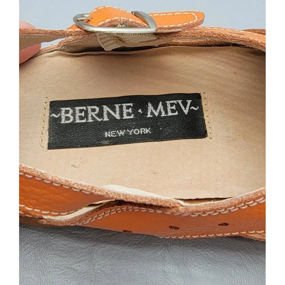 Bernie Mev Women's Orange Sandal Size 37EU / 6.5 US Slip-On Flats - Picture 14 of 14